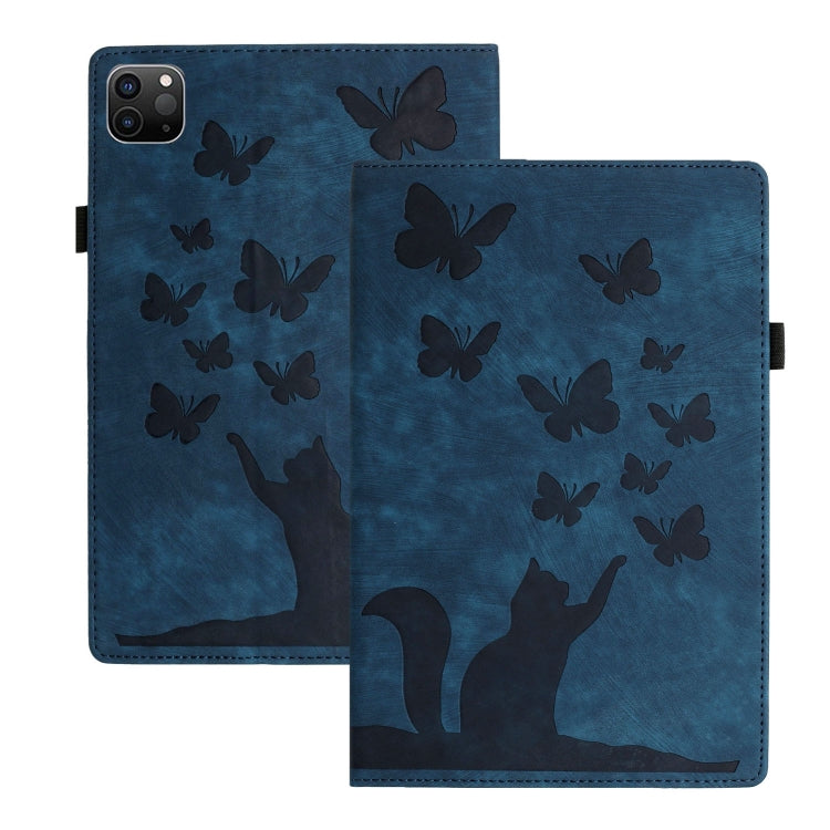 For iPad Pro 13 2024 Butterfly Cat Embossing Leather Tablet Case(Dark Blue) - iPad Pro 13 2024 Cases by PMC Jewellery | Online Shopping South Africa | PMC Jewellery | Buy Now Pay Later Mobicred