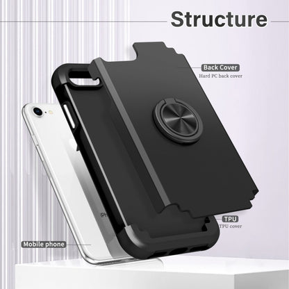 For iPhone SE 2022 / 2020 / 8 / 7 L2 Rotating Ring Holder Magnetic Phone Case(Black) - iPhone SE 2022 / 2020 / 8 / 7 Cases by PMC Jewellery | Online Shopping South Africa | PMC Jewellery