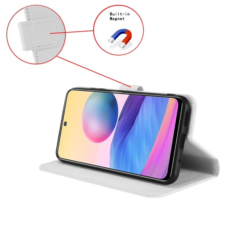 For itel S23+ S681LN Diamond Texture Leather Phone Case(White) - More Brand by PMC TechLife | Online Shopping South Africa | PMC TechLife | Buy Now Pay Later Mobicred