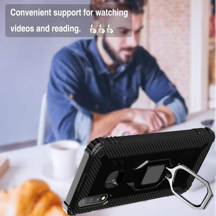 For OPPO A8 & A31 Carbon Fiber Protective Case with 360 Degree Rotating Ring Holder(Black) - OPPO Cases by PMC Jewellery | Online Shopping South Africa | PMC Jewellery | Buy Now Pay Later Mobicred