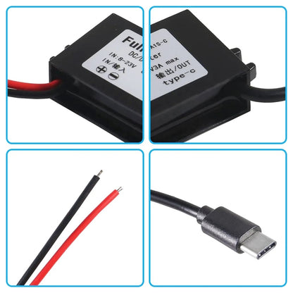 12V to 5V 3A Car Power Converter DC Module Voltage Regulator, Style:USB Female with Ears - Car Modification by PMC Jewellery | Online Shopping South Africa | PMC Jewellery | Buy Now Pay Later Mobicred