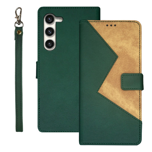 For Samsung Galaxy S24 5G idewei Two-color Splicing Leather Phone Case(Green) - Galaxy S24 5G Cases by idewei | Online Shopping South Africa | PMC Jewellery | Buy Now Pay Later Mobicred