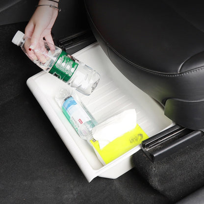 For Tesla Model Y 2021-2023 TPE Storage Organizer Under Car Seat, Style:with Cover(White) - Stowing Tidying by PMC Jewellery | Online Shopping South Africa | PMC Jewellery | Buy Now Pay Later Mobicred