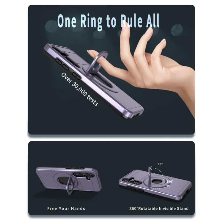 For Samsung Galaxy S24 5G Armor MagSafe Ring Holder Phone Case(Puple) - free shipping - PMC TechLife - Order now!