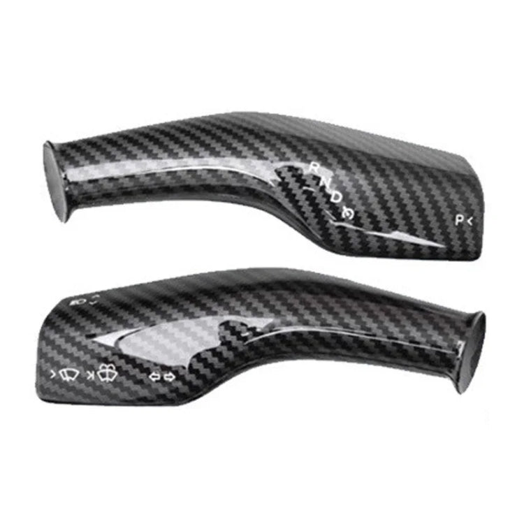 For Tesla Model 3 / Y Car Turn Signal Lever Carbon Fiber Pattern Protective Cover(Bright Black) - Car Interior Mouldings by PMC Jewellery | Online Shopping South Africa | PMC Jewellery | Buy Now Pay Later Mobicred