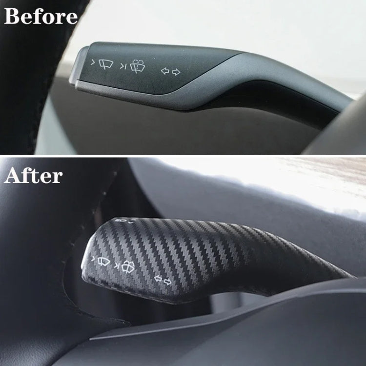 For Tesla Model 3 / Y Car Turn Signal Lever Carbon Fiber Pattern Protective Cover(Matt Black) - Car Interior Mouldings by PMC Jewellery | Online Shopping South Africa | PMC Jewellery | Buy Now Pay Later Mobicred