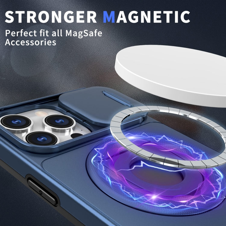 For iPhone 14 Camshield MagSafe Ring Holder Armor Phone Case(Blue) - iPhone 14 Cases by PMC TechLife | Online Shopping South Africa | PMC TechLife