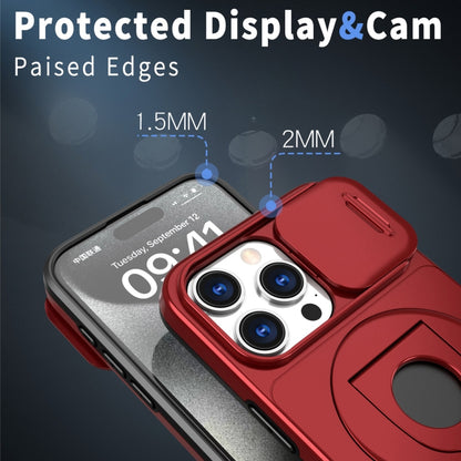 For iPhone 13 Pro Camshield MagSafe Ring Holder Armor Phone Case(Red) - iPhone 13 Pro Cases by PMC Jewellery | Online Shopping South Africa | PMC Jewellery