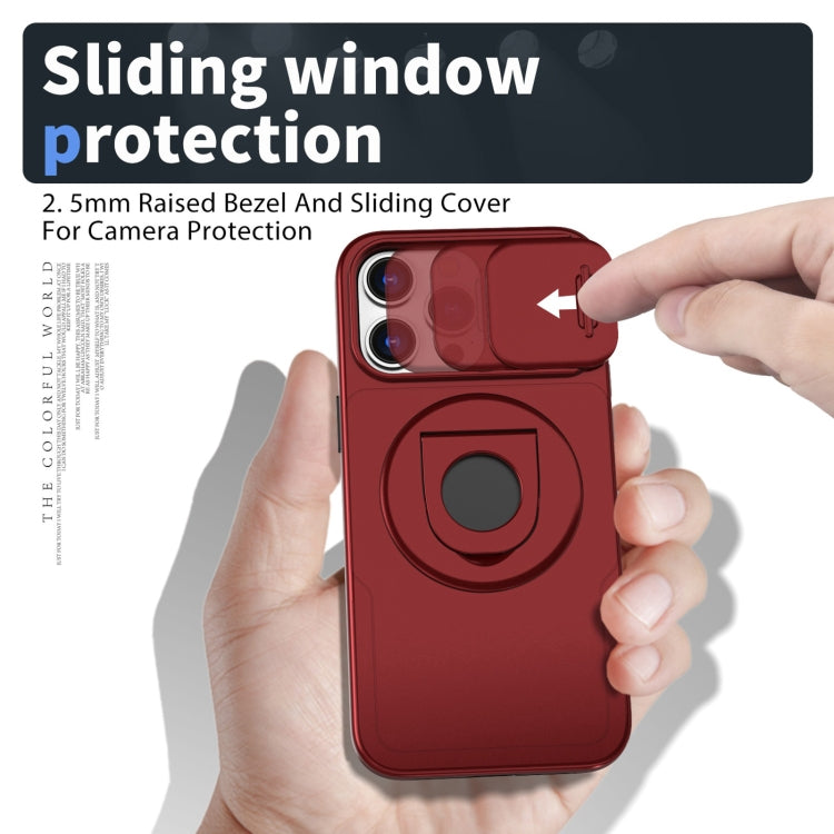 For iPhone 13 Pro Camshield MagSafe Ring Holder Armor Phone Case(Red) - iPhone 13 Pro Cases by PMC TechLife | Online Shopping South Africa | PMC TechLife