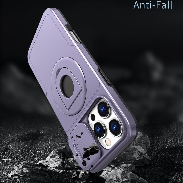 For iPhone 16 Pro Max Camshield MagSafe Ring Holder Armor Phone Case(Purple) - iPhone 16 Pro Max Cases by PMC Jewellery | Online Shopping South Africa | PMC Jewellery | Buy Now Pay Later Mobicred