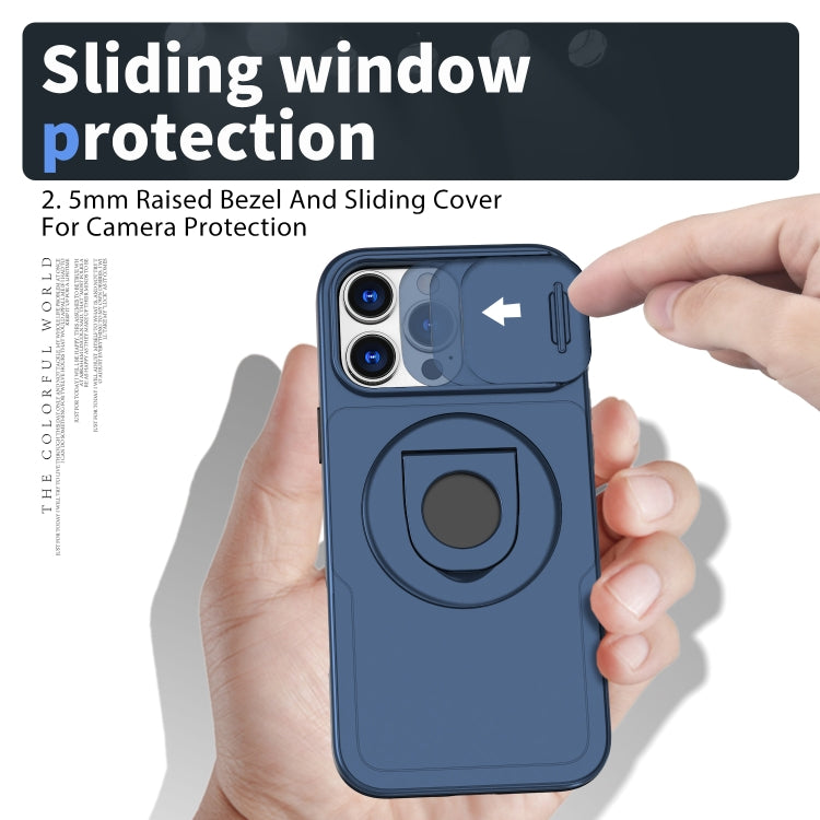 For iPhone 16 Pro Camshield MagSafe Ring Holder Armor Phone Case(Blue) - iPhone 16 Pro Cases by PMC Jewellery | Online Shopping South Africa | PMC Jewellery | Buy Now Pay Later Mobicred