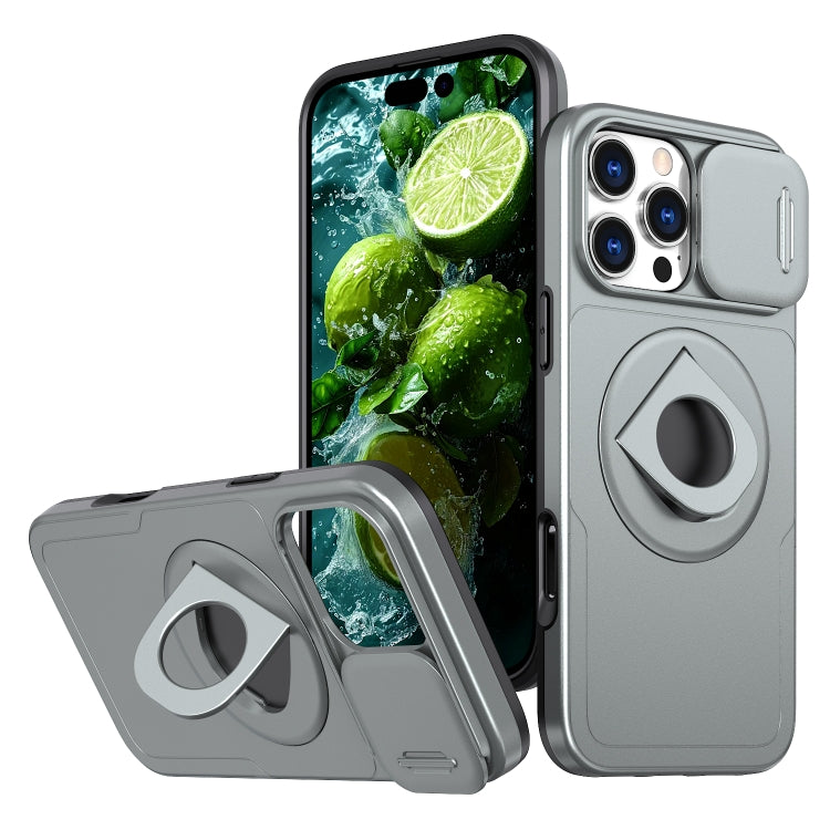 For iPhone 16 Pro Camshield MagSafe Ring Holder Armor Phone Case(Titanium Grey) - iPhone 16 Pro Cases by PMC Jewellery | Online Shopping South Africa | PMC Jewellery | Buy Now Pay Later Mobicred