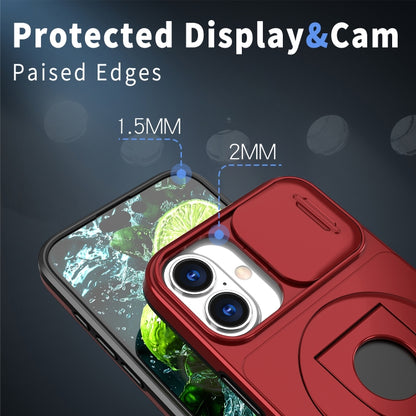 For iPhone 16 Plus Camshield MagSafe Ring Holder Armor Phone Case(Red) - iPhone 16 Plus Cases by PMC Jewellery | Online Shopping South Africa | PMC Jewellery | Buy Now Pay Later Mobicred