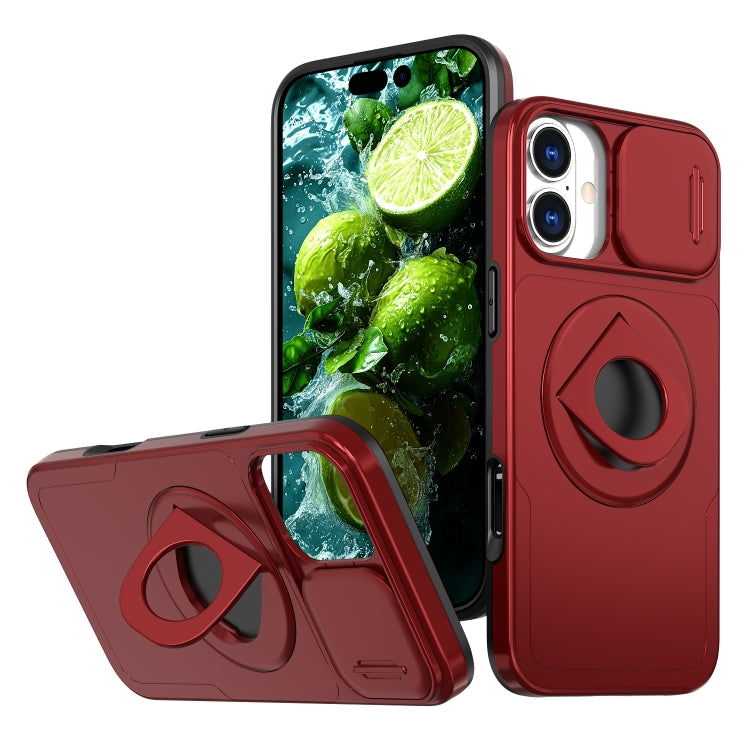 For iPhone 16 Camshield MagSafe Ring Holder Armor Phone Case(Red) - iPhone 16 Cases by PMC Jewellery | Online Shopping South Africa | PMC Jewellery | Buy Now Pay Later Mobicred