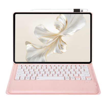 For Honor Pad 9 AH19 TPU Ultra-thin Detachable Bluetooth Keyboard Tablet Leather Case(Pink) - Huawei Keyboard by PMC Jewellery | Online Shopping South Africa | PMC Jewellery