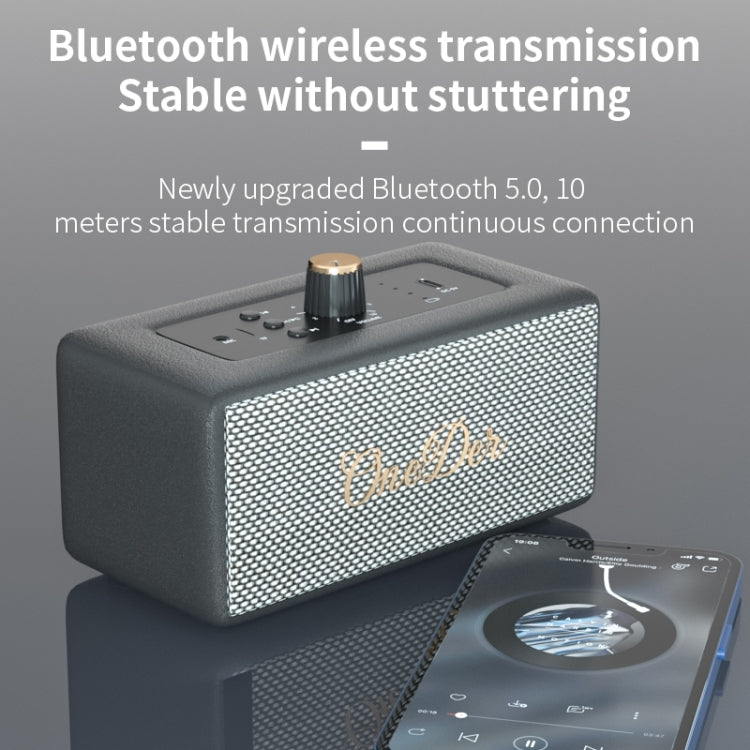 Oneder D3 Retro Leather Casing 30W Dual Units Wireless Bluetooth Speaker(Cyan) - free shipping - PMC Jewellery - Order now!