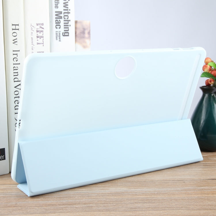 For Honor Pad 9 Tri-fold Silicone Leather Tablet Case(Ice Blue) - Honor by PMC Jewellery | Online Shopping South Africa | PMC Jewellery