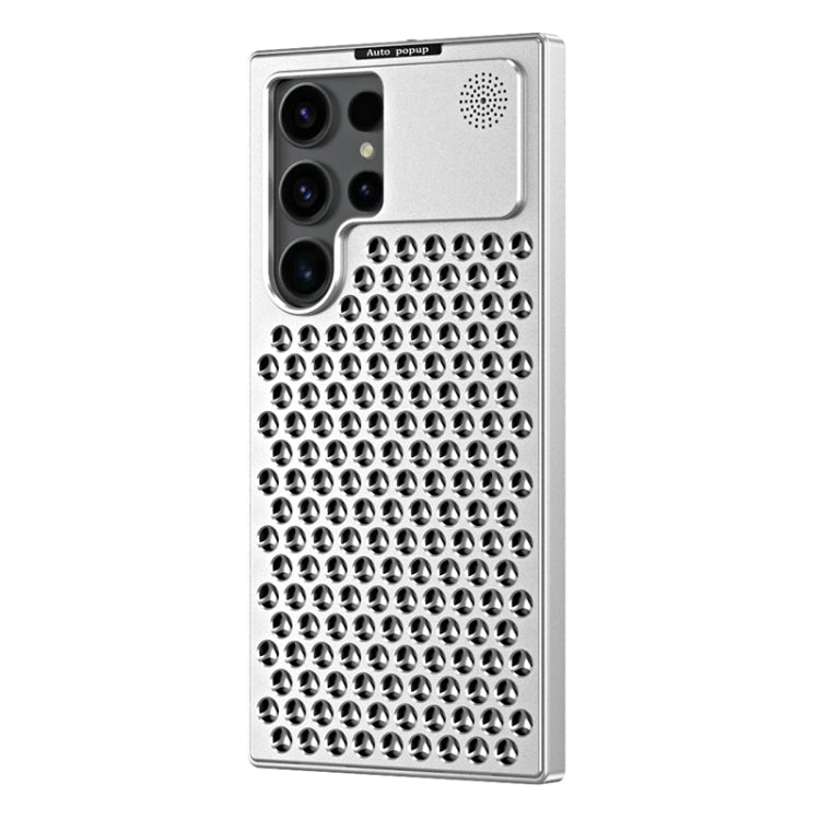 For Samsung Galaxy S22 Ultra 5G R-JUST RJ58 Aromatherapy Metal Cooling Phone Case(Silver) - Galaxy S22 Ultra 5G Cases by R-JUST | Online Shopping South Africa | PMC Jewellery | Buy Now Pay Later Mobicred