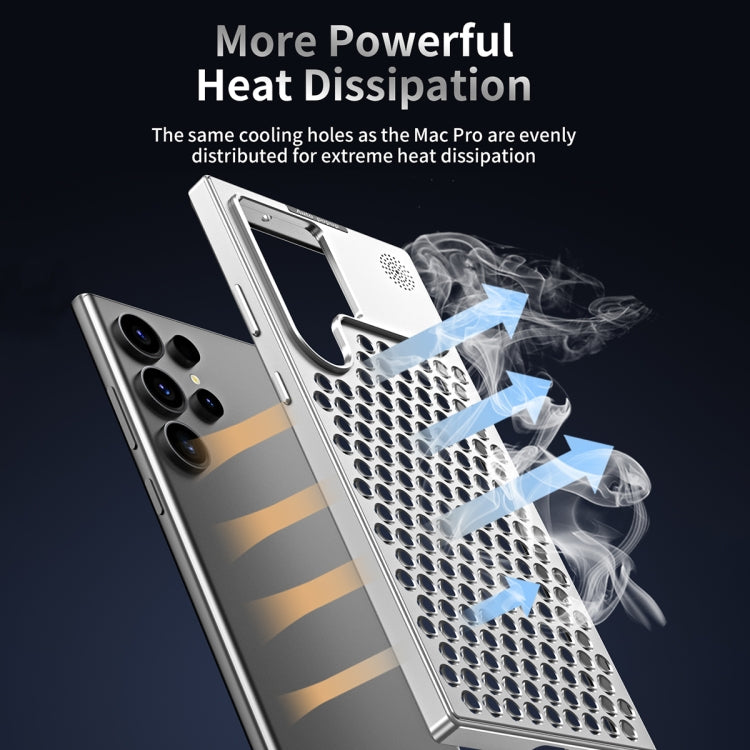 For Samsung Galaxy S22 Ultra 5G R-JUST RJ58 Aromatherapy Metal Cooling Phone Case(Silver) - Galaxy S22 Ultra 5G Cases by R-JUST | Online Shopping South Africa | PMC Jewellery | Buy Now Pay Later Mobicred