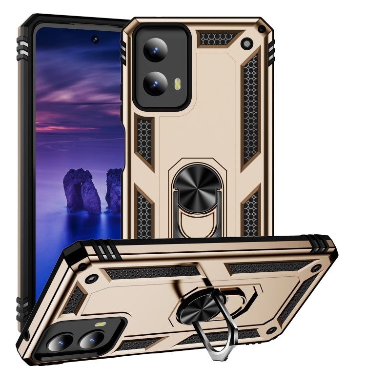 For Motorola Moto G Play 5G 2024 Shockproof TPU + PC Phone Case with Holder(Gold) - Motorola Cases by PMC Jewellery | Online Shopping South Africa | PMC Jewellery | Buy Now Pay Later Mobicred