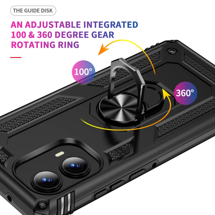 For Motorola Edge 2024 Shockproof TPU + PC Phone Case with Holder(Black) - free shipping - PMC Jewellery - Order now!