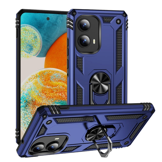 For Motorola Edge 2024 Shockproof TPU + PC Phone Case with Holder(Blue) - Motorola Cases by PMC Jewellery | Online Shopping South Africa | PMC Jewellery | Buy Now Pay Later Mobicred