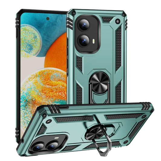 For Motorola Edge 2024 Shockproof TPU + PC Phone Case with Holder(Dark Green) - Motorola Cases by PMC Jewellery | Online Shopping South Africa | PMC Jewellery | Buy Now Pay Later Mobicred