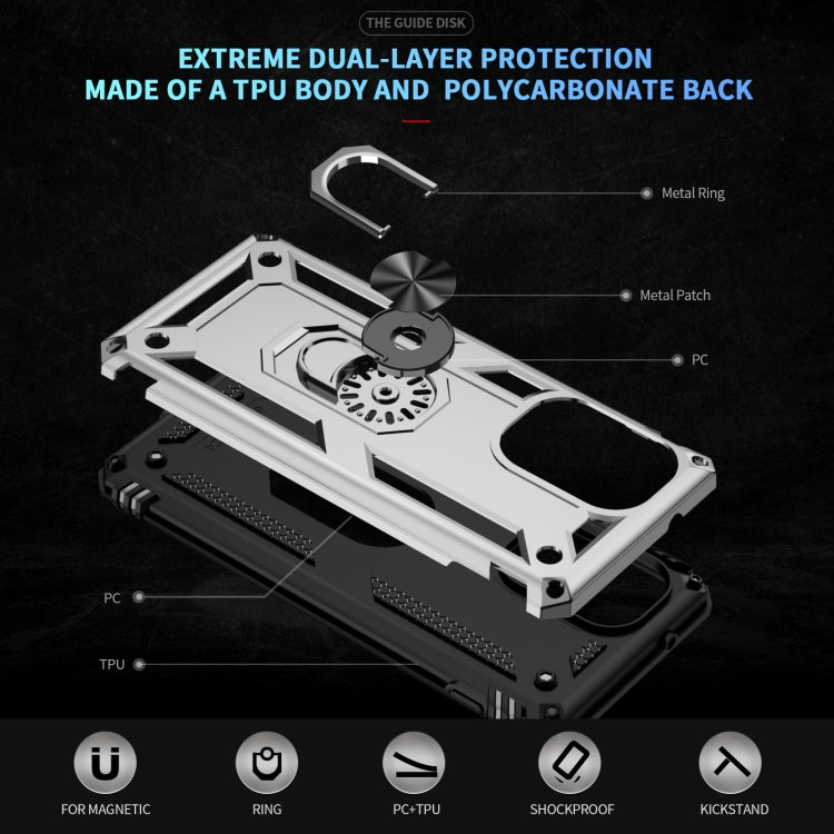 For Motorola Edge 2024 Shockproof TPU + PC Phone Case with Holder(Silver) - Motorola Cases by PMC Jewellery | Online Shopping South Africa | PMC Jewellery | Buy Now Pay Later Mobicred