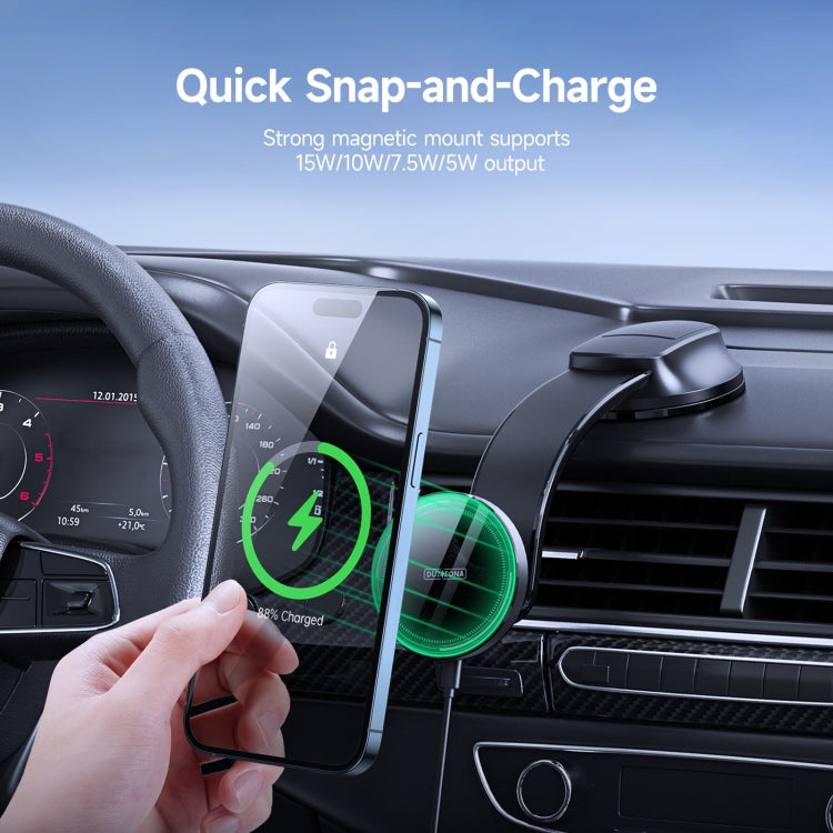 DUZZONA V3 15W Car Magnetic Wireless Charger Phone Holder(Black) - Wireless Charging Bracket by DUZZONA | Online Shopping South Africa | PMC TechLife