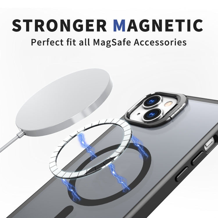 For iPhone 11 Metal Invisible Camera Holder MagSafe Magnetic Phone Case(Black) - iPhone 11 Cases by PMC TechLife | Online Shopping South Africa | PMC TechLife