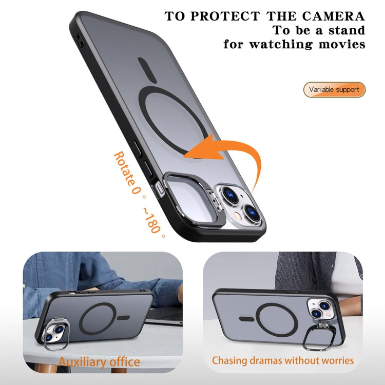 For iPhone 11 Metal Invisible Camera Holder MagSafe Magnetic Phone Case(Black) - iPhone 11 Cases by PMC TechLife | Online Shopping South Africa | PMC TechLife