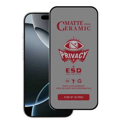 For iPhone 16 Pro Full Coverage Frosted Privacy Ceramic Film - iPhone 16 Pro Tempered Glass by PMC Jewellery | Online Shopping South Africa | PMC Jewellery | Buy Now Pay Later Mobicred