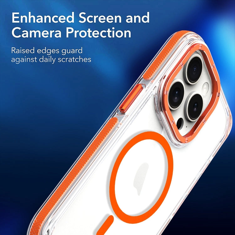 For iPhone 13 Pro Dual-Color Clear Acrylic Hybrid TPU MagSafe Phone Case(Blue) - free shipping - PMC TechLife - Order now!