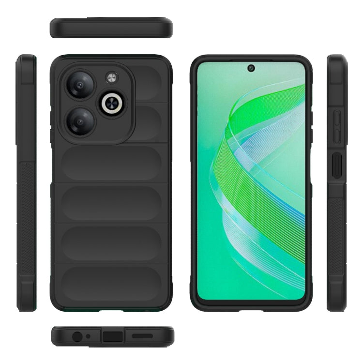 For Infinix Smart 8 Magic Shield TPU + Flannel Phone Case(Black) - Infinix Cases by PMC Jewellery | Online Shopping South Africa | PMC Jewellery | Buy Now Pay Later Mobicred