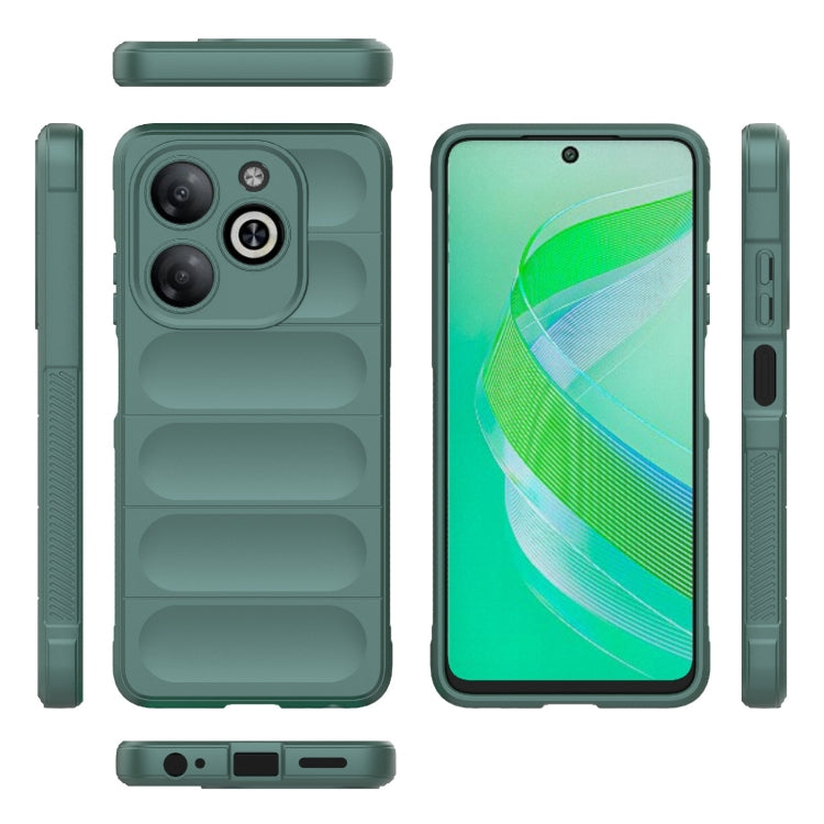 For Infinix Smart 8 Magic Shield TPU + Flannel Phone Case(Dark Green) - Infinix Cases by PMC Jewellery | Online Shopping South Africa | PMC Jewellery | Buy Now Pay Later Mobicred