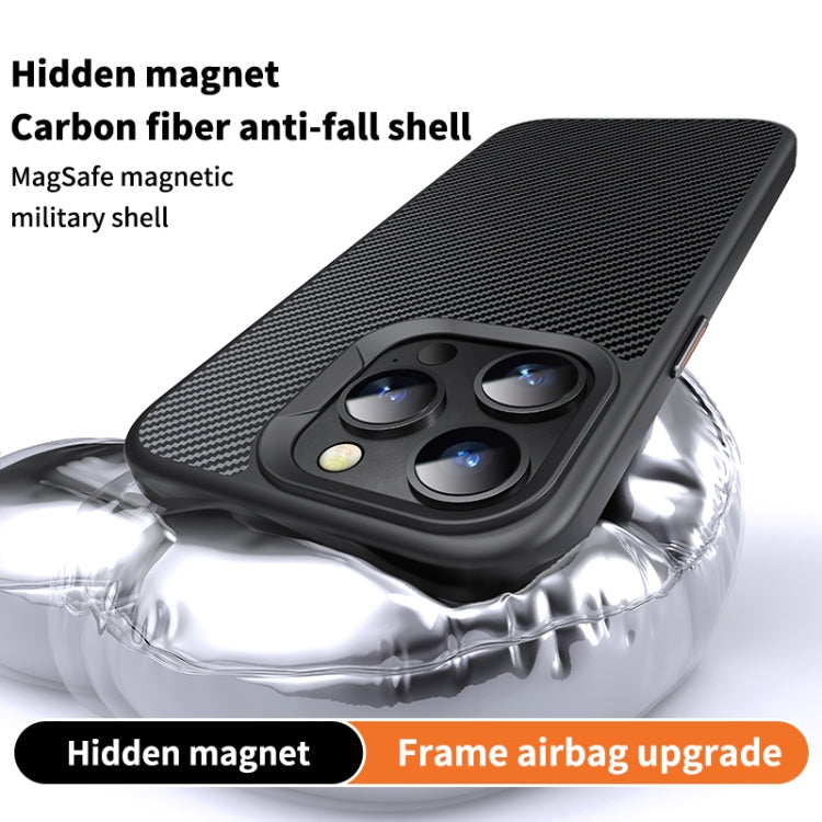For iPhone 14 Pro Kevlar Fiber Shockproof MagSafe Phone Case(Black) - iPhone 14 Pro Cases by PMC TechLife | Online Shopping South Africa | PMC TechLife | Buy Now Pay Later Mobicred