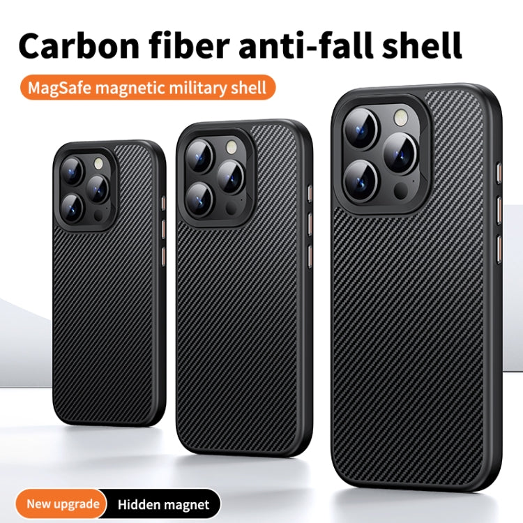 For iPhone 14 Pro Max MagSafe Kevlar Fiber Shockproof Phone Case(Black) - iPhone 14 Pro Max Cases by PMC TechLife | Online Shopping South Africa | PMC TechLife