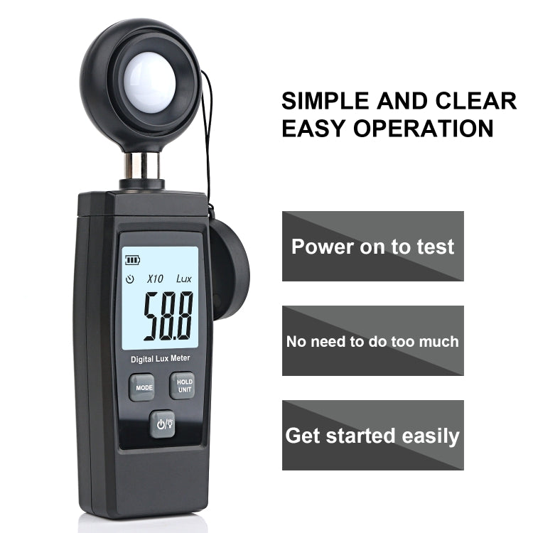 RZ851 Digital Light Meter, Range: 0-200,000 Lux(Black) - Light & Sound Meter by PMC Jewellery | Online Shopping South Africa | PMC Jewellery | Buy Now Pay Later Mobicred