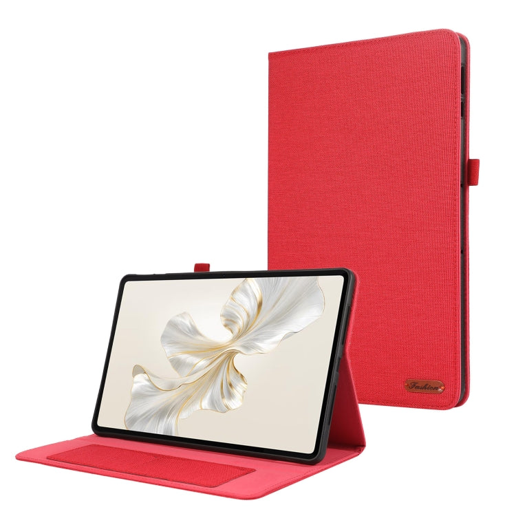 For Honor Pad 9 Fabric Texture Horizontal Flip Leather Tablet Case(Red) - free shipping - PMC TechLife - Order now!