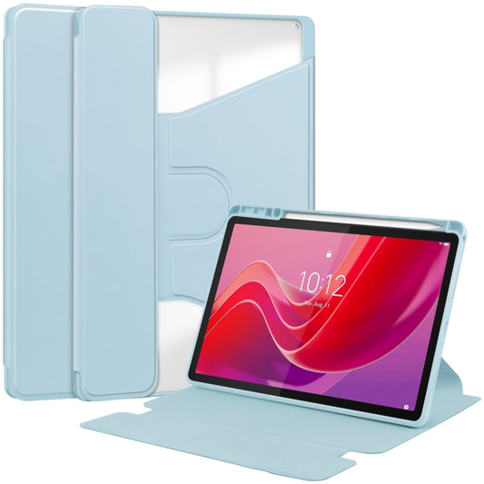 For Lenovo Tab M11/Xiaoxin Pad 11 2024 360 Rotation Transparent Smart Leather Case(Sky Blue) - Lenovo by PMC Jewellery | Online Shopping South Africa | PMC Jewellery | Buy Now Pay Later Mobicred