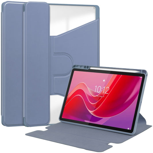 For Lenovo Tab M11/Xiaoxin Pad 11 2024 360 Rotation Transparent Smart Leather Case(Lavender) - Lenovo by PMC Jewellery | Online Shopping South Africa | PMC Jewellery | Buy Now Pay Later Mobicred