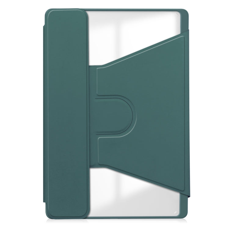 For Lenovo Tab M11/Xiaoxin Pad 11 2024 360 Rotation Transparent Smart Leather Case with Keyboard(Dark Green) - Lenovo by PMC Jewellery | Online Shopping South Africa | PMC Jewellery | Buy Now Pay Later Mobicred