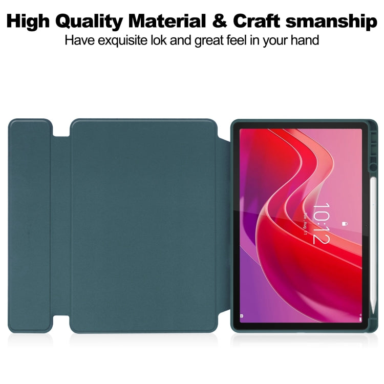 For Lenovo Tab M11/Xiaoxin Pad 11 2024 360 Rotation Transparent Smart Leather Case with Keyboard(Dark Green) - Lenovo by PMC Jewellery | Online Shopping South Africa | PMC Jewellery | Buy Now Pay Later Mobicred