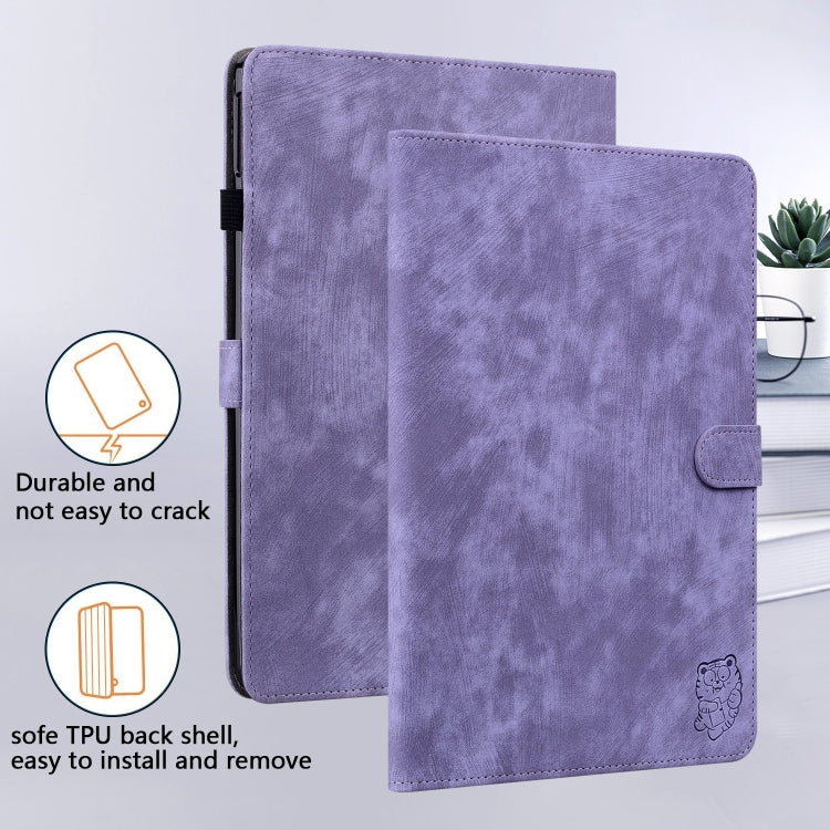 For Amazon Kindle Paperwhite 5  2023 2024 Tiger Pattern Flip Leather Tablet Case(Purple) - Amazon by PMC Jewellery | Online Shopping South Africa | PMC Jewellery | Buy Now Pay Later Mobicred