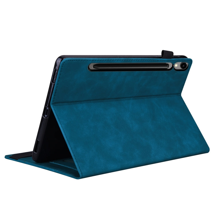 For Samsung Galaxy Tab S9+ /S8+ /S7+ Splicing Shockproof Smart Leather Tablet Case(Blue) - free shipping - PMC Jewellery - Order now!