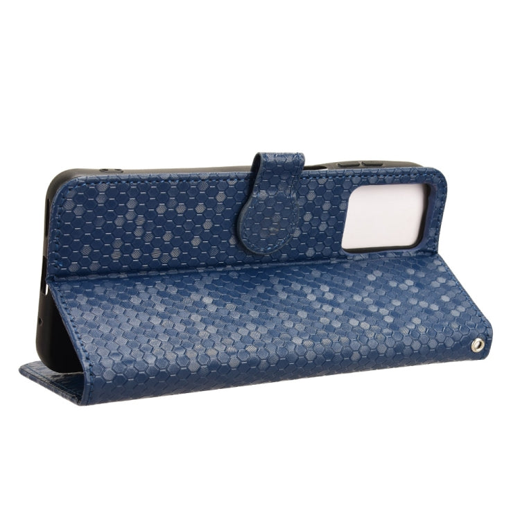 For Motorola Moto G Play 4G 2024 Honeycomb Dot Texture Leather Phone Case(Blue) - Motorola Cases by PMC Jewellery | Online Shopping South Africa | PMC Jewellery | Buy Now Pay Later Mobicred