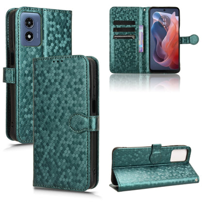 For Motorola Moto G Play 4G 2024 Honeycomb Dot Texture Leather Phone Case(Green) - Motorola Cases by PMC Jewellery | Online Shopping South Africa | PMC Jewellery | Buy Now Pay Later Mobicred