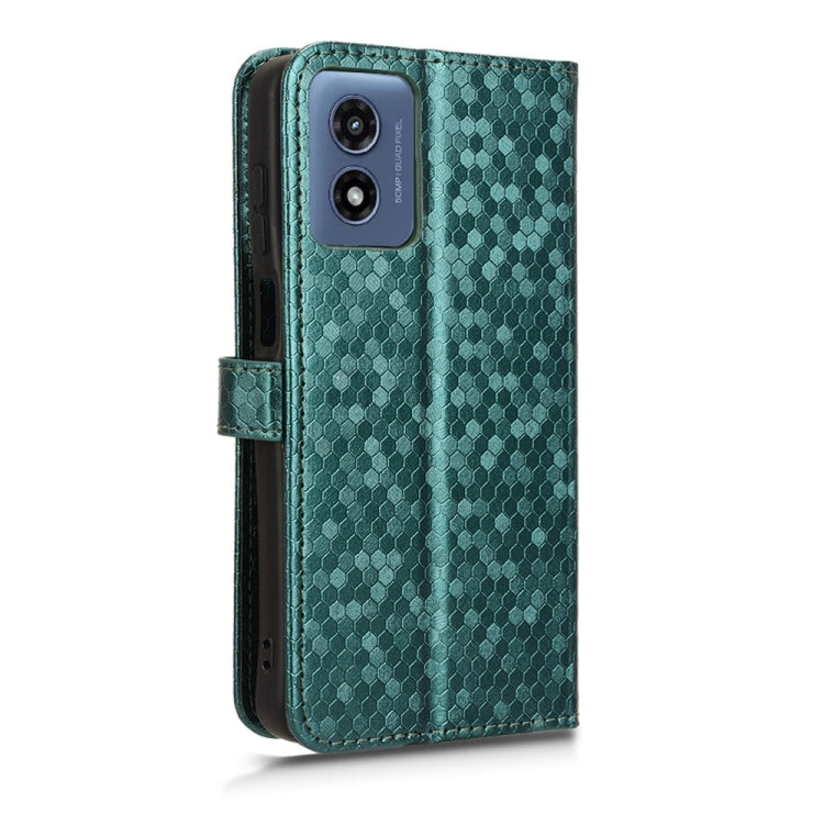 For Motorola Moto G Play 4G 2024 Honeycomb Dot Texture Leather Phone Case(Green) - Motorola Cases by PMC Jewellery | Online Shopping South Africa | PMC Jewellery | Buy Now Pay Later Mobicred