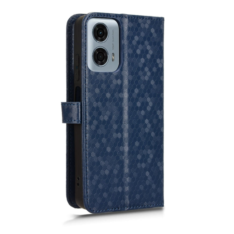 For Motorola Moto G Power 5G 2024 Honeycomb Dot Texture Leather Phone Case(Blue) - Motorola Cases by PMC Jewellery | Online Shopping South Africa | PMC Jewellery | Buy Now Pay Later Mobicred