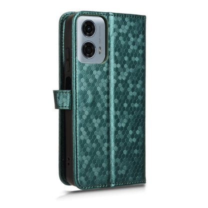 For Motorola Moto G Power 5G 2024 Honeycomb Dot Texture Leather Phone Case(Green) - Motorola Cases by PMC Jewellery | Online Shopping South Africa | PMC Jewellery | Buy Now Pay Later Mobicred